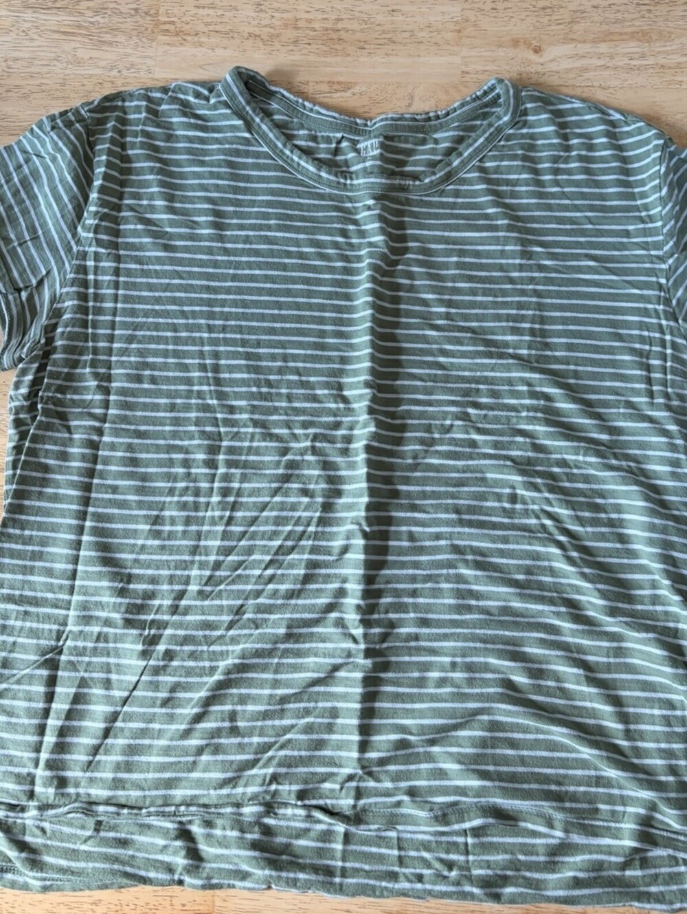 Gap Green and White Stripe Tee Short Sleeve XL 100% Cotton